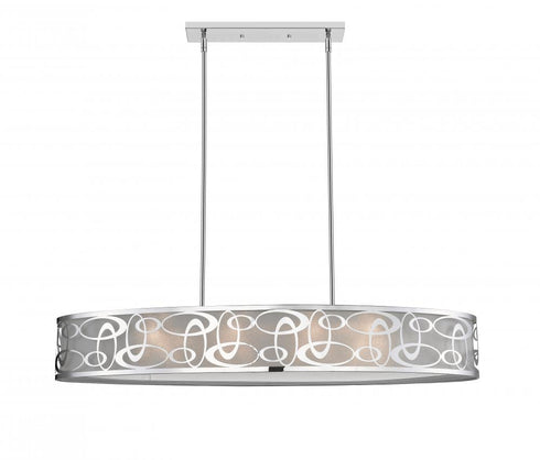 Z-Lite Opal 8 Light Linear Chandelier in Chrome Finish Model: 195-55CH