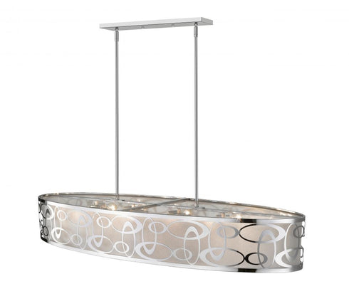 Z-Lite Opal 8 Light Linear Chandelier in Chrome Finish Model: 195-55CH
