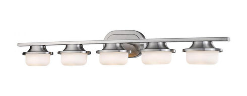 Z-Lite Optum 5 Light Vanity in Brushed Nickel Finish Model: 1917-5V-BN-LED