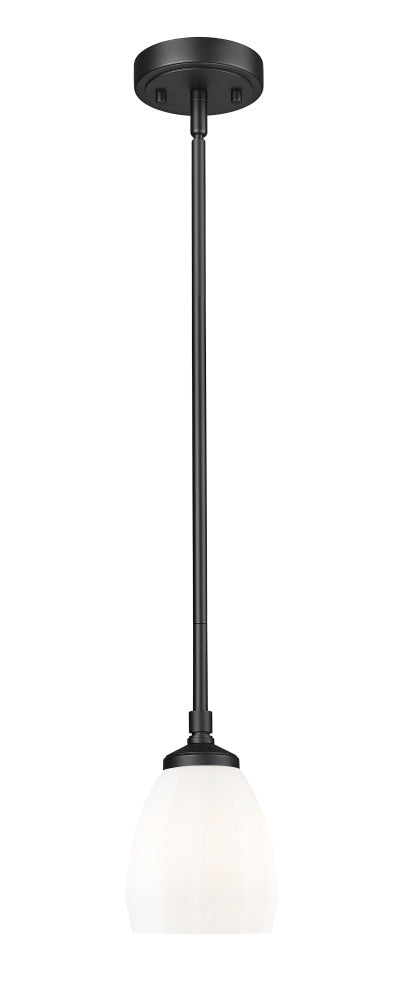 Z-Lite Oren 1 Light Pendant in Matte Black Finish Model: 7004P5-MB