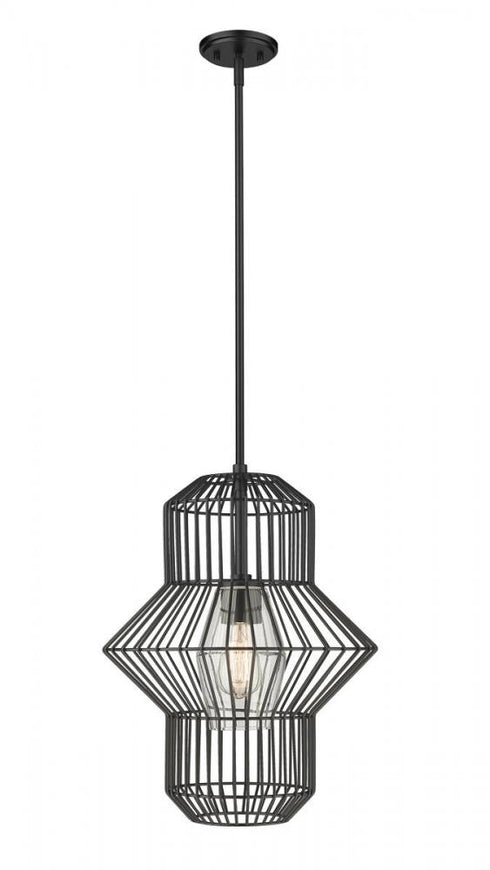 Z-Lite Orsay 1 Light Pendant in Matte Black Finish Model: 1941P15-MB