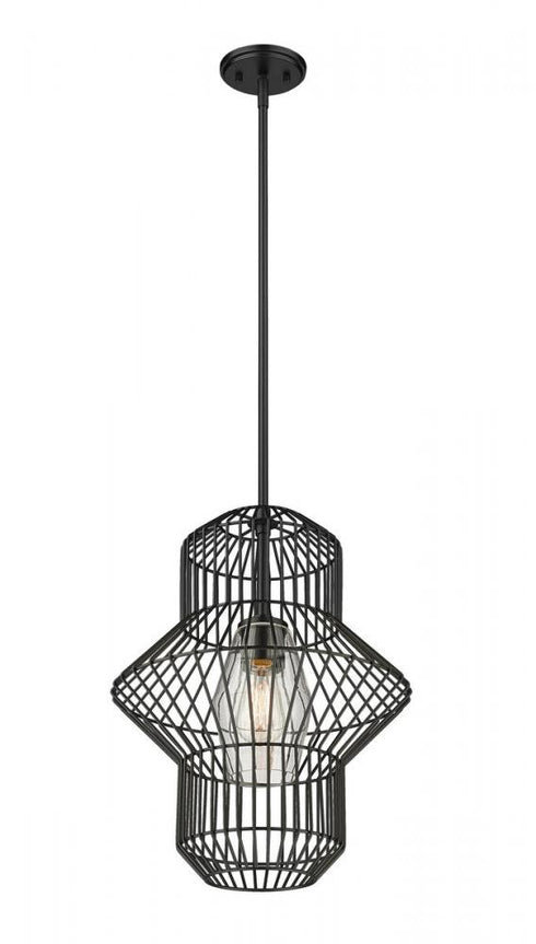Z-Lite Orsay 1 Light Pendant in Matte Black Finish Model: 1941P15-MB