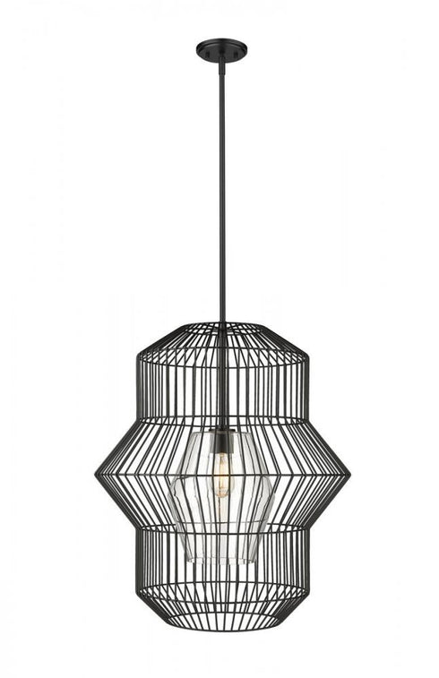 Z-Lite Orsay 1 Light Pendant in Matte Black Finish Model: 1941P24-MB