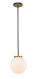 Z-Lite Parsons 1 Light Pendant in Matte Black + Brushed Nickel Finish Model: 477P10-MB-BN