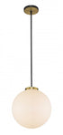 Z-Lite Parsons 1 Light Pendant in Matte Black + Olde Brass Finish Model: 477P14-MB-OBR