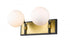 Z-Lite Parsons 2 Light Vanity in Matte Black + Brushed Nickel Finish Model: 477-2V-MB-BN