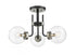 Z-Lite Parsons 3 Light Semi Flush Mount in Matte Black + Brushed Nickel Finish Model: 477-3SF-MB-BN