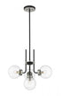 Z-Lite Parsons 4 Light Chandelier in Matte Black + Brushed Nickel Finish Model: 477-4MB-BN
