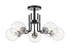 Z-Lite Parsons 5 Light Semi Flush Mount in Matte Black + Brushed Nickel Finish Model: 477-5SF-MB-BN