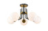 Z-Lite Parsons 5 Light Semi Flush Mount in Matte Black + Brushed Nickel Finish Model: 477-5SF-MB-BN