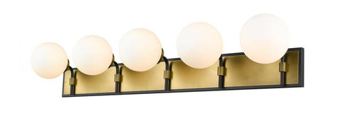 Z-Lite Parsons 5 Light Vanity in Matte Black + Brushed Nickel Finish Model: 477-5V-MB-BN