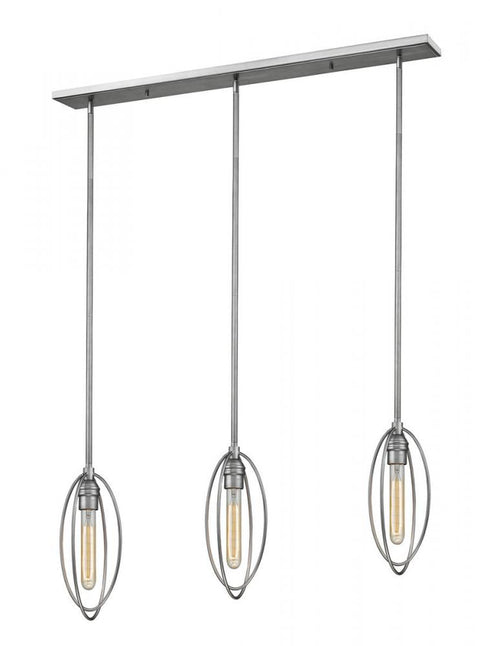 Z-Lite Persis 3 Light Linear Chandelier in Old Silver Finish Model: 3000-3B-OS