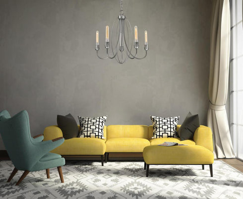 Z-Lite Persis 5 Light Chandelier in Old Silver Finish Model: 3000-5OS