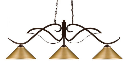 Z-Lite Phoenix 3 Light Billiard in Bronze Finish Model: 126BRZ-MSG