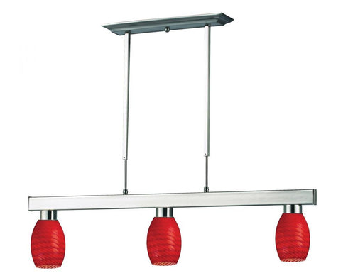 Z-Lite Players 3 Light Billiard in Brushed Nickel Finish Model: 152BN-131RED