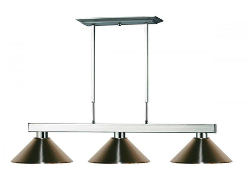 Z-Lite Players 3 Light Billiard in Brushed Nickel Finish Model: 152BN-MBN