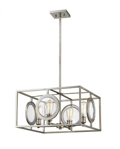 Z-Lite Port 4 Light Chandelier in Antique Silver Finish Model: 448-20AS