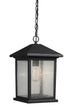 Z-Lite Portland 1 Light Outdoor Chain Mount Ceiling Fixture in Black Finish Model: 531CHM-BK