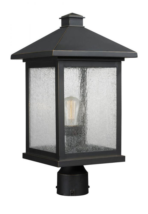 Z-Lite Portland 1 Light Outdoor Post Mount Fixture in Black Finish Model: 531PHBR-BK
