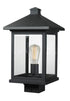 Z-Lite Portland 1 Light Outdoor Post Mount Fixture in Black Finish Model: 531PHBS-BK