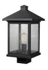 Z-Lite Portland 1 Light Outdoor Post Mount Fixture in Black Finish Model: 531PHBS-BK