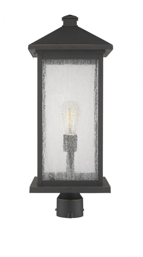 Z-Lite Portland 1 Light Outdoor Post Mount Fixture in Black Finish Model: 531PHBXLR-BK