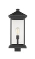 Z-Lite Portland 1 Light Outdoor Post Mount Fixture in Black Finish Model: 531PHBXLS-BK