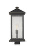 Z-Lite Portland 1 Light Outdoor Post Mount Fixture in Black Finish Model: 531PHBXLS-BK
