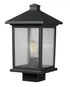 Z-Lite Portland 1 Light Outdoor Post Mount Fixture in Black Finish Model: 531PHMS-BK