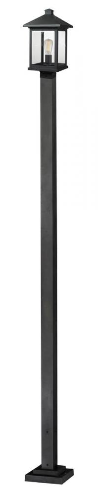 Z-Lite Portland 1 Light Outdoor Post Mounted Fixture in Black Finish Model: 531PHBS-536P-BK