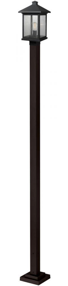 Z-Lite Portland 1 Light Outdoor Post Mounted Fixture in Black Finish Model: 531PHBS-536P-BK