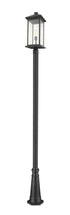 Z-Lite Portland 1 Light Outdoor Post Mounted Fixture in Black Finish Model: 531PHBXLR-519P-BK