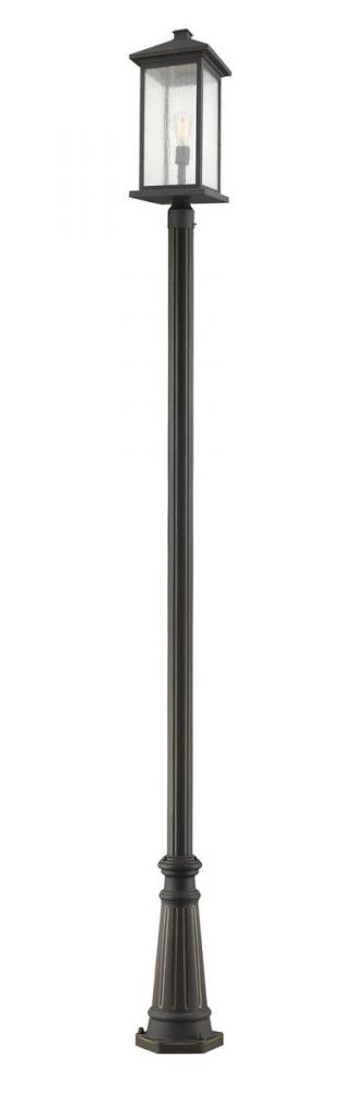 Z-Lite Portland 1 Light Outdoor Post Mounted Fixture in Black Finish Model: 531PHBXLR-519P-BK