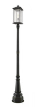 Z-Lite Portland 1 Light Outdoor Post Mounted Fixture in Black Finish Model: 531PHBXLR-564P-BK