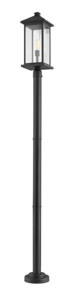 Z-Lite Portland 1 Light Outdoor Post Mounted Fixture in Black Finish Model: 531PHBXLR-567P-BK