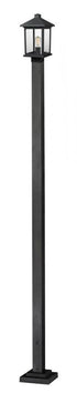 Z-Lite Portland 1 Light Outdoor Post Mounted Fixture in Black Finish Model: 531PHMS-536P-BK