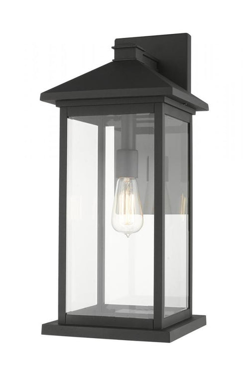 Z-Lite Portland 1 Light Outdoor Wall Light in Black Finish Model: 531BXL-BK