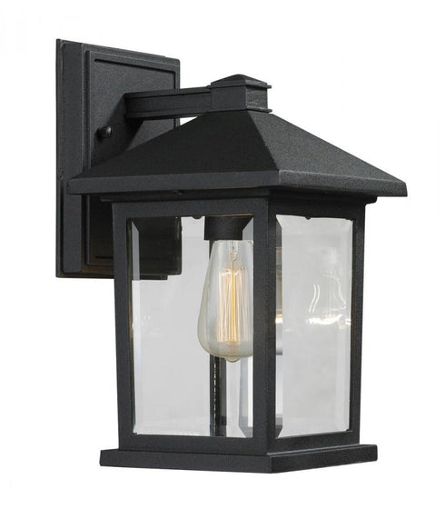 Z-Lite Portland 1 Light Outdoor Wall Light in Black Finish Model: 531S-BK