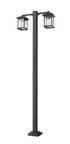 Z-Lite Portland 2 Light Outdoor Post Mounted Fixture in Black Finish Model: 531-2-536P-BK