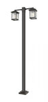 Z-Lite Portland 2 Light Outdoor Post Mounted Fixture in Black Finish Model: 531-2-536P-BK