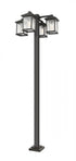 Z-Lite Portland 4 Light Outdoor Post Mounted Fixture in Black Finish Model: 531-4-536P-BK