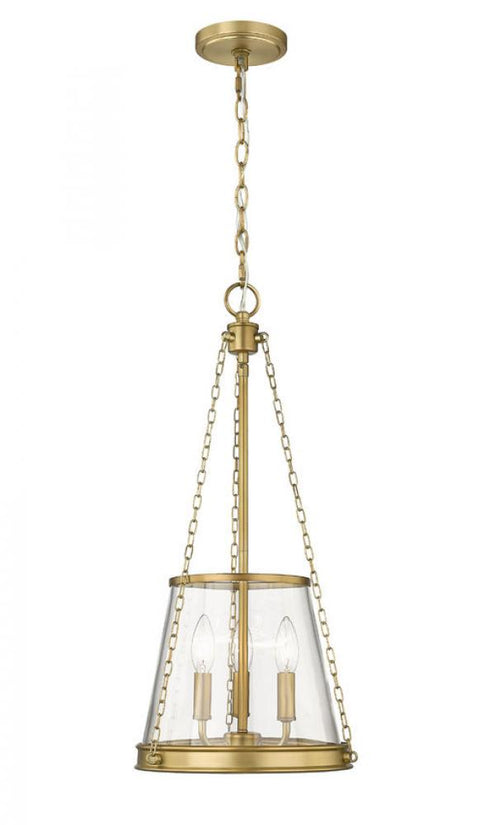 Z-Lite Prescott 3 Light Pendant in Brushed Nickel Finish Model: 341P12-BN