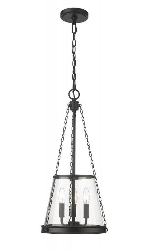 Z-Lite Prescott 3 Light Pendant in Brushed Nickel Finish Model: 341P12-BN