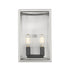 Z-Lite Quadra 2 Light Wall Sconce in Brushed Nickel + Matte Black Finish Model: 456-2S-BN-BK