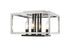 Z-Lite Quadra 4 Light Flush Mount in Brushed Nickel + Matte Black Finish Model: 456F-BN-BK