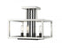 Z-Lite Quadra 4 Light Semi Flush Mount in Brushed Nickel + Matte Black Finish Model: 456SF-BN-BK