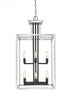 Z-Lite Quadra 8 Light Chandelier in Brushed Nickel + Matte Black Finish Model: 456-8BN-BK