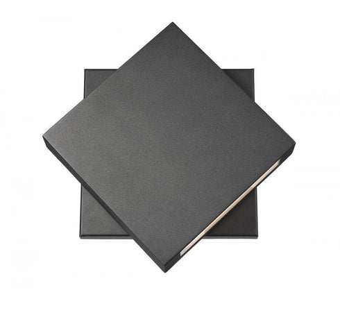 Z-Lite Quadrate 1 Light Outdoor Wall Light in Black Finish Model: 573B-BK-LED