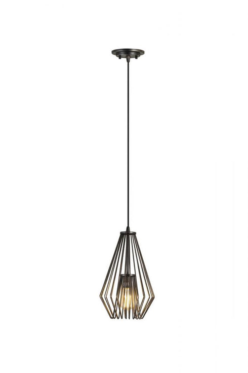 Z-Lite Quintus 1 Light Pendant in Brushed Nickel Finish Model: 442MP-BN