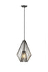 Z-Lite Quintus 1 Light Pendant in Brushed Nickel Finish Model: 442MP12-BN